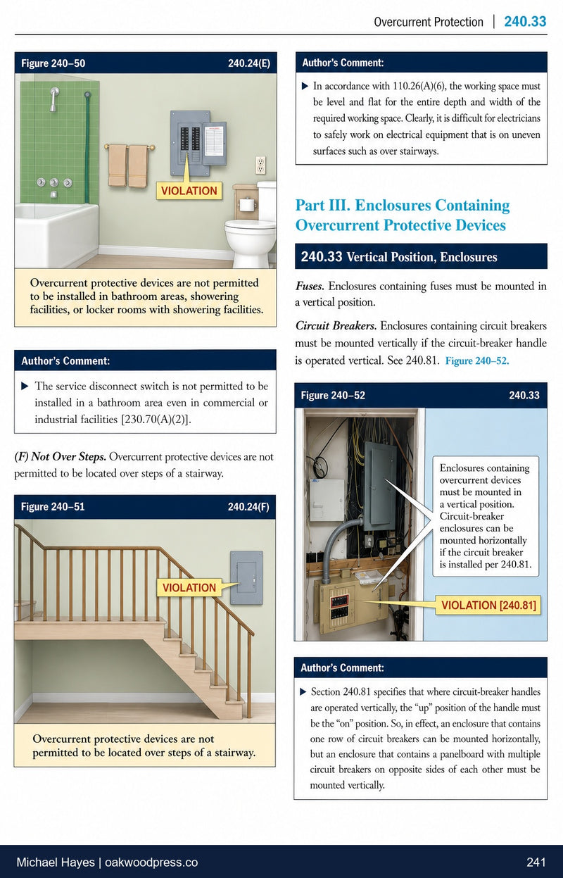 Page 241: overcurrent protection locations and enclosures, Article 240